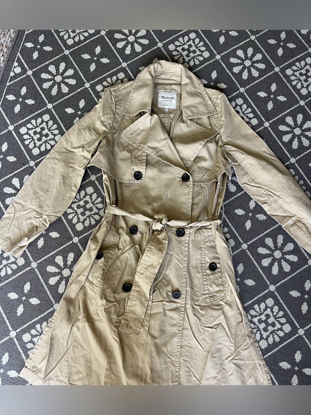 Madewell Classic Women's Beige Trench Coat with Waist Tie